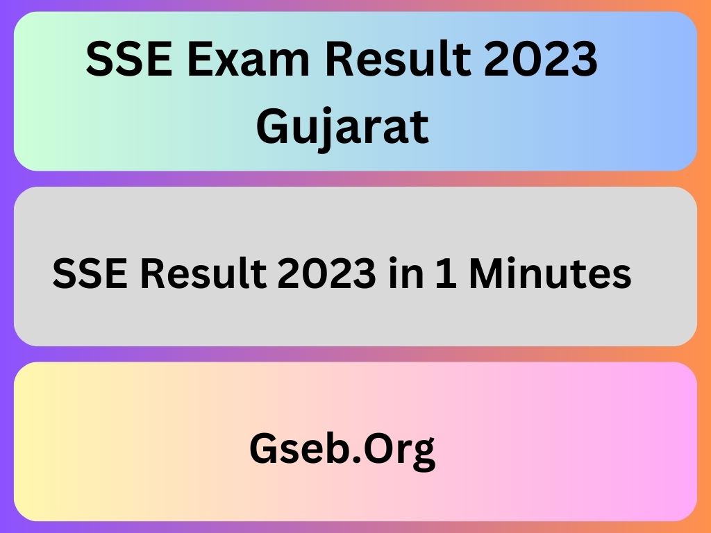 SSE Exam Result 2023 Gujarat